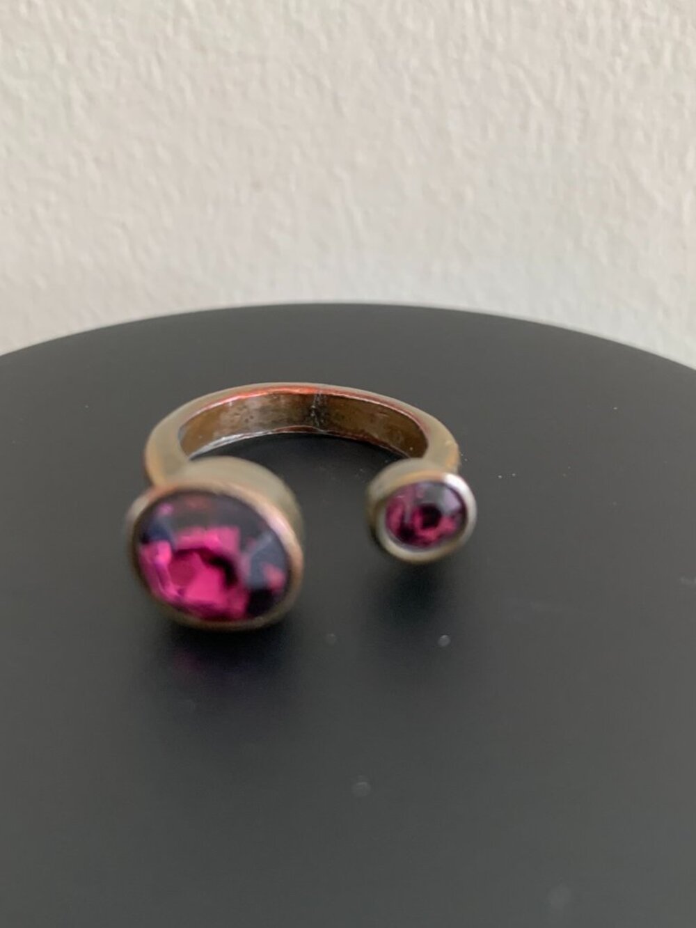 Avant Garde Paris Los Angeles VINTAGE Designer purple crystal bronze copper ring